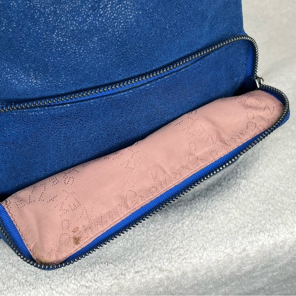 Stella McCartney Falabella Mini Backpack-Blue-Shaggy Deer Faux Suede-Luxury-Boho main image 8